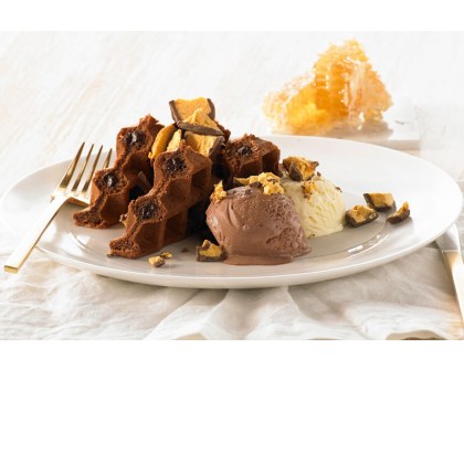 Dark Chocolate and Honeycomb Waffle