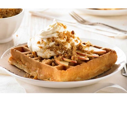 Hot Apple Pie and Coconut Crumble Waffle