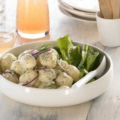 Baby Potato Salad With Sour Cream And Dijon Mustard