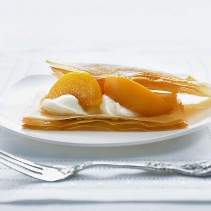 Delicate Peach and Filo Dessert