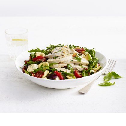 Mediterranean Chicken and Orrechiette Pasta Salad
