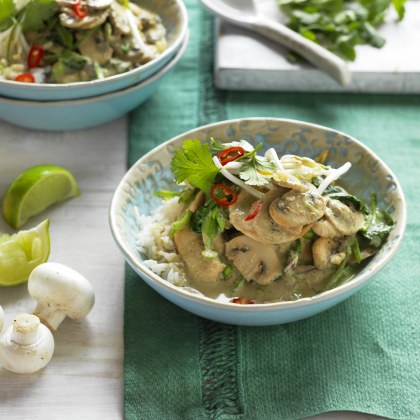 Mushroom and Chicken Green Curry