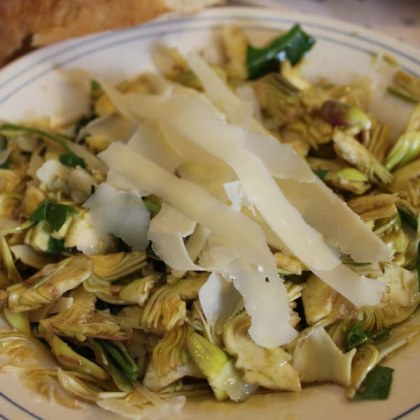 Fresh Artichoke Carpaccio with parmesan, prosciutto and rocket