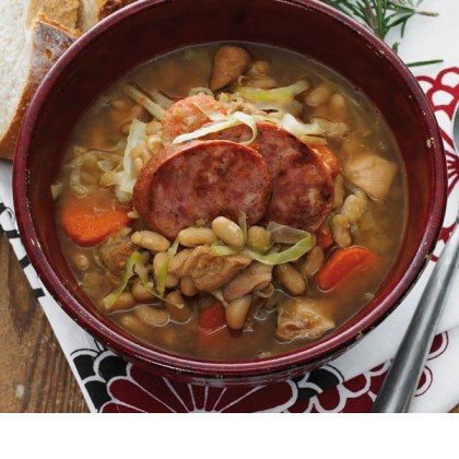 White Bean Soup with Chicken and Cabbage