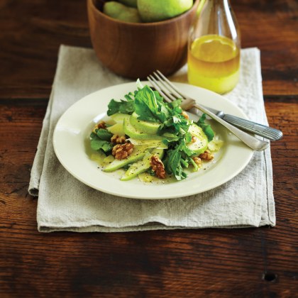 Rocket Salad with Parmesan, Pear and Lemon Dressing