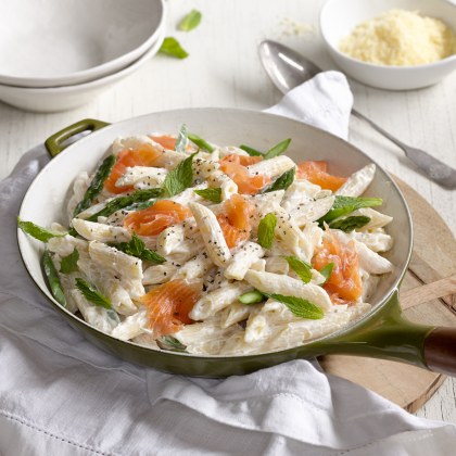 Asparagus, Smoked Salmon and Ricotta Penne