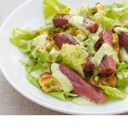 Char-Grilled Steak and Pesto Salad