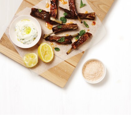 Spice Rubbed Lamb Ribs with Mint and Lemon Yoghurt