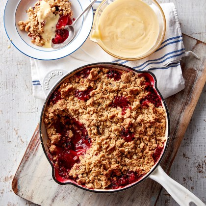 Apple and Berry Crumble with Orange Custard