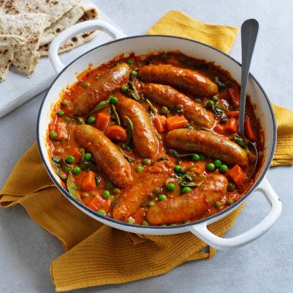 Slow Cooked Butter Chicken Sausages
