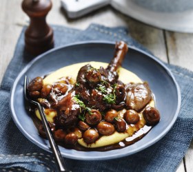 One Pot Lamb Shanks with Button Mushrooms