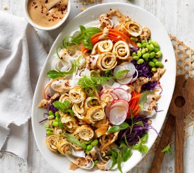 Peanut Noodle Salad with Omelette