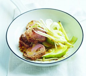 Salt-Roasted Pork with Fennel and Pear Salad