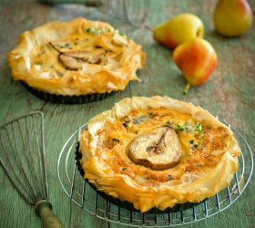 Pear and Blue Cheese Filo Tarts