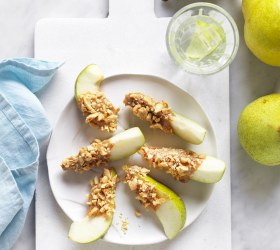 Peanut Butter and Nut Pear Wedges