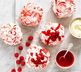 Rosewater and Raspberry Meringues