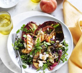 Grilled White Peach, Radicchio and Goats Cheese Salad