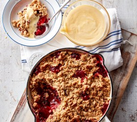 Apple and Berry Crumble with Orange Custard