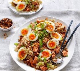 Salmon and Egg Brown Rice Salad