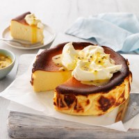 Basque Cheesecake with Passionfruit Curd