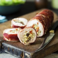 Spatchcock and prosciutto roll
