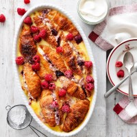Ricotta & Raspberry Croissant Bake