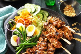 Chicken Satay Skewers with Gado Gado Salad - SHORTS