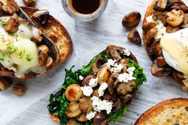 Sautéed Mushrooms on Sourdough 3 ways