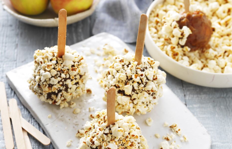 Salted Caramel Popcorn Apples
