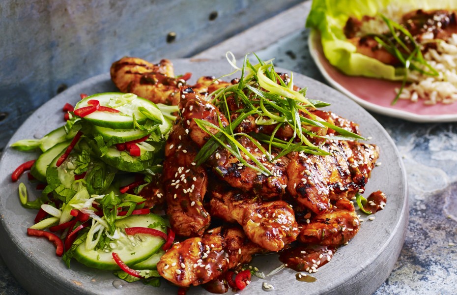 Spicy Korean Chicken with Cucumber Salad Recipe