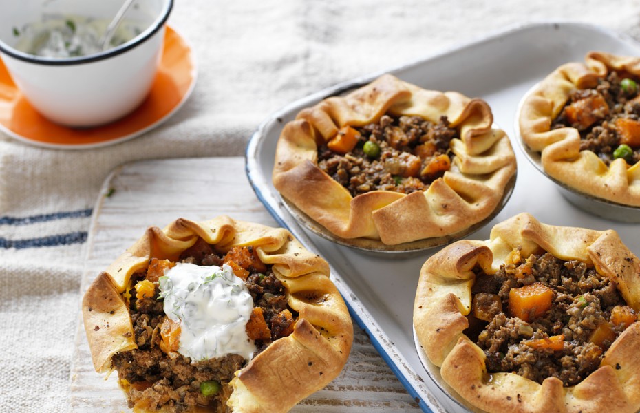 Curry Mushroom and Beef Pies