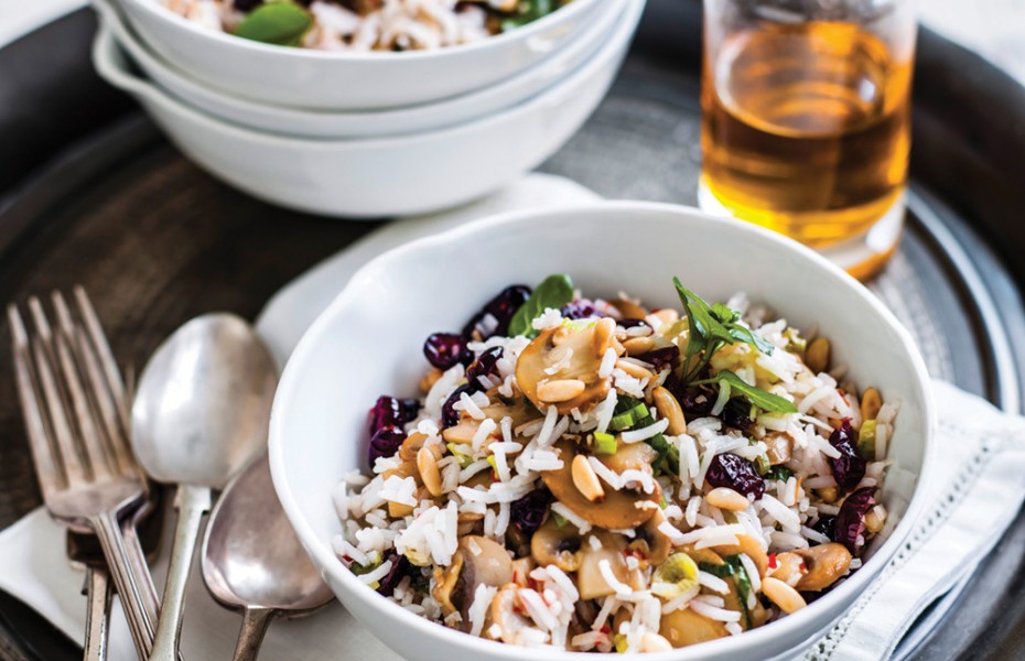 Mushroom, Cranberry & Pine nut rice Salad