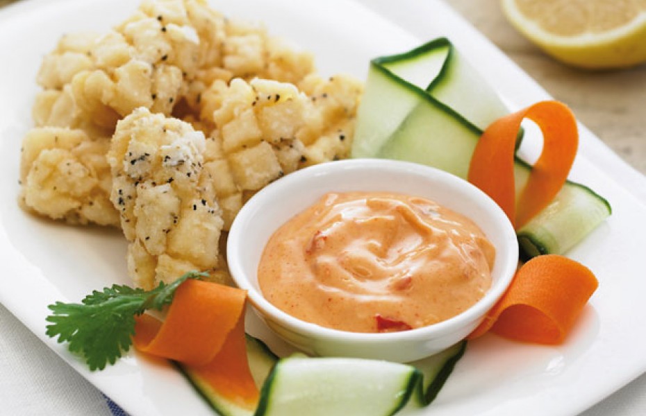 Salt and Pepper Calamari with Hot Smokey Mayo