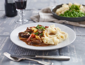 Braised Beef and Beer with White Bean Mash Recipe made with Vegemite