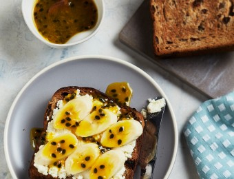 Thick Cut Fruit Toast with Passionfruit Sauce