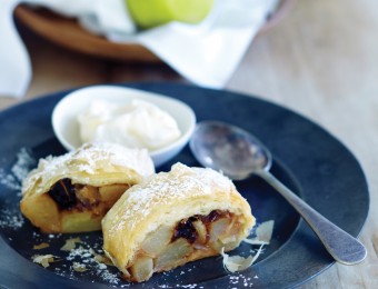 Packham's Triumph Pear and Cinnamon Strudel with Vanilla Bean Ice Cream