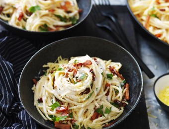 Easy Four Cheese Spaghetti Carbonara