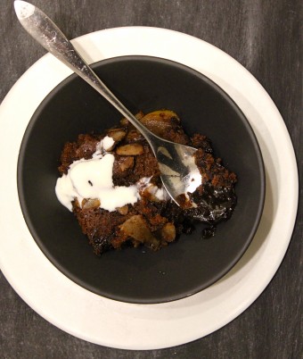 Chocolate, Pear and Almond Pudding