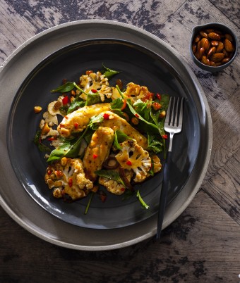 Chargrilled Cauliflower, Chicken and Caramelized Onion Salad Recipe