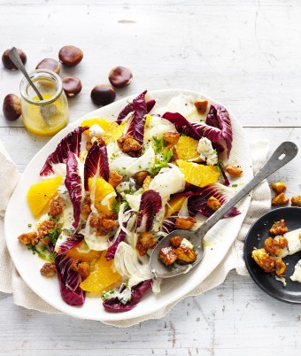 Candied Chestnut, Blue Cheese and Fennel Salad