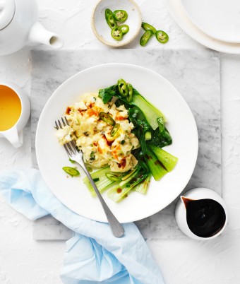 Asian Style Scrambled Eggs - high protein breakfast ideas