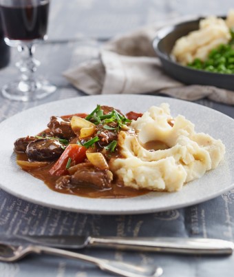 Braised Beef and Beer with White Bean Mash Recipe made with Vegemite