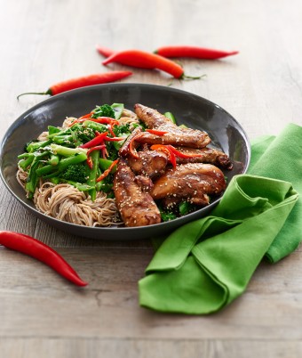 Sticky Chicken and Noodles