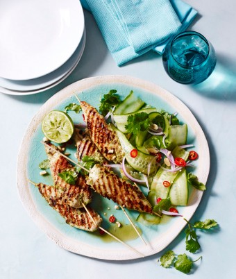 Tenderloins in lemongrass, Chilli and Coconut Flavours with Cucumber Salad