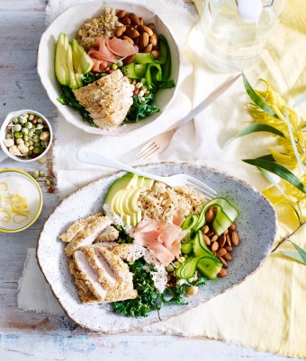 Sesame Chicken and Brown Rice Salad Bowl