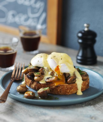 Mushrooms and Poached Egg on Sourdough