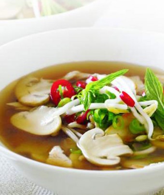 Hot & Sour Mushroom & Chicken Soup