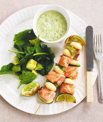 Salmon & Mushroom Kebabs