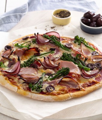 Pancetta, Balsamic Onion and Broccolini Pizza