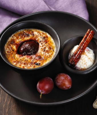 Baked Vanilla & Plum Rice Pudding
